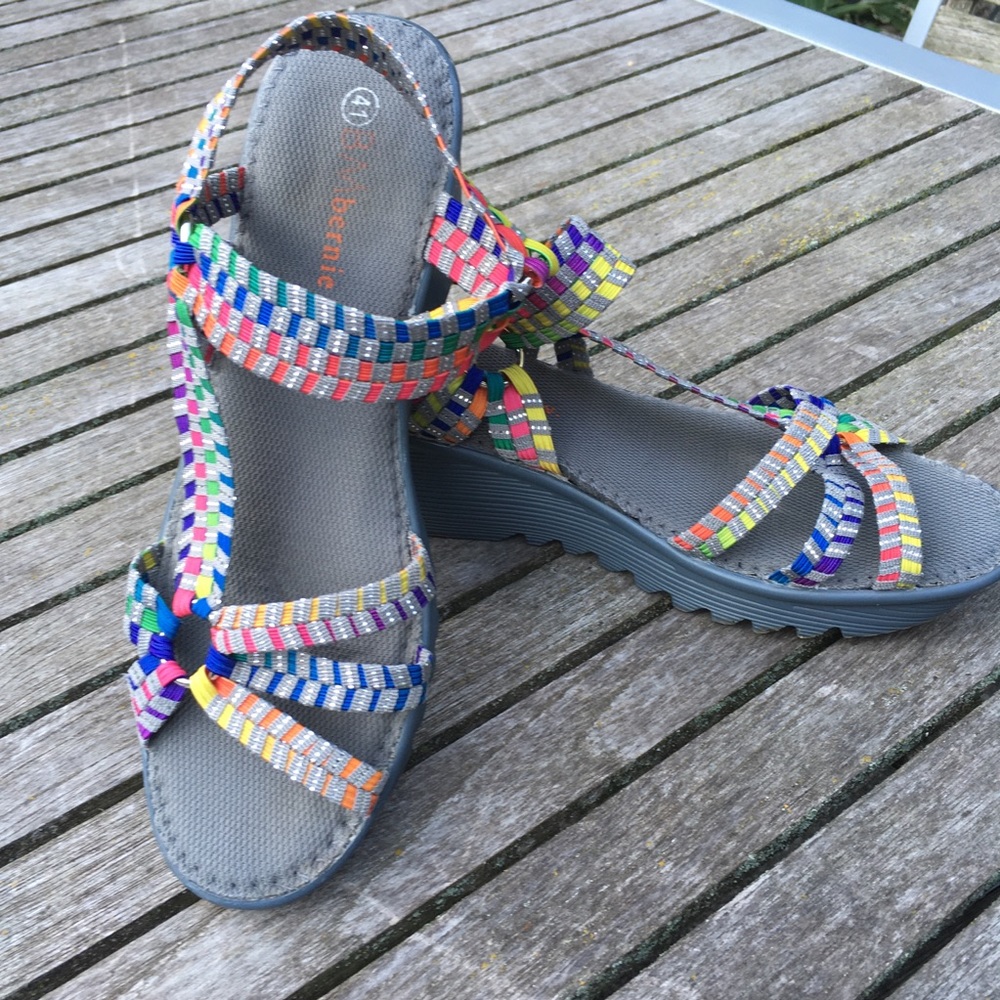 Bernie Mev. Multi Colour Elastic Strap Sandal - Picture 4 of 9